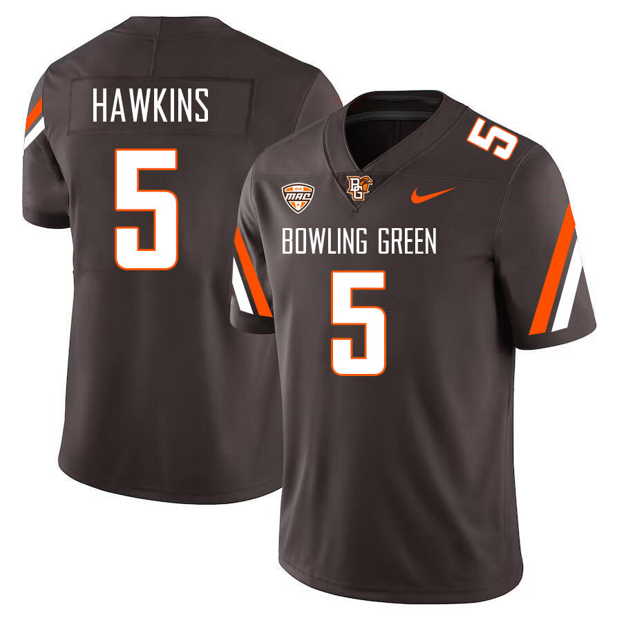 Bowling Green Falcons #5 Anthony Hawkins College Football Jerseys Stitched-Brown